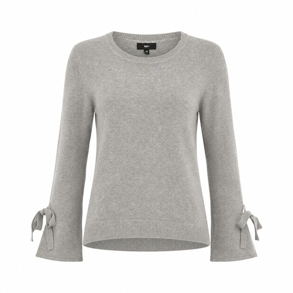 Mossimo Sweaters - Mossimo Sweater Womens XXL Gray EUC Cashmere Blend Bell Sleeve Tie Cuff Knit